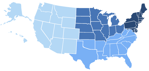 Regional map of the United States